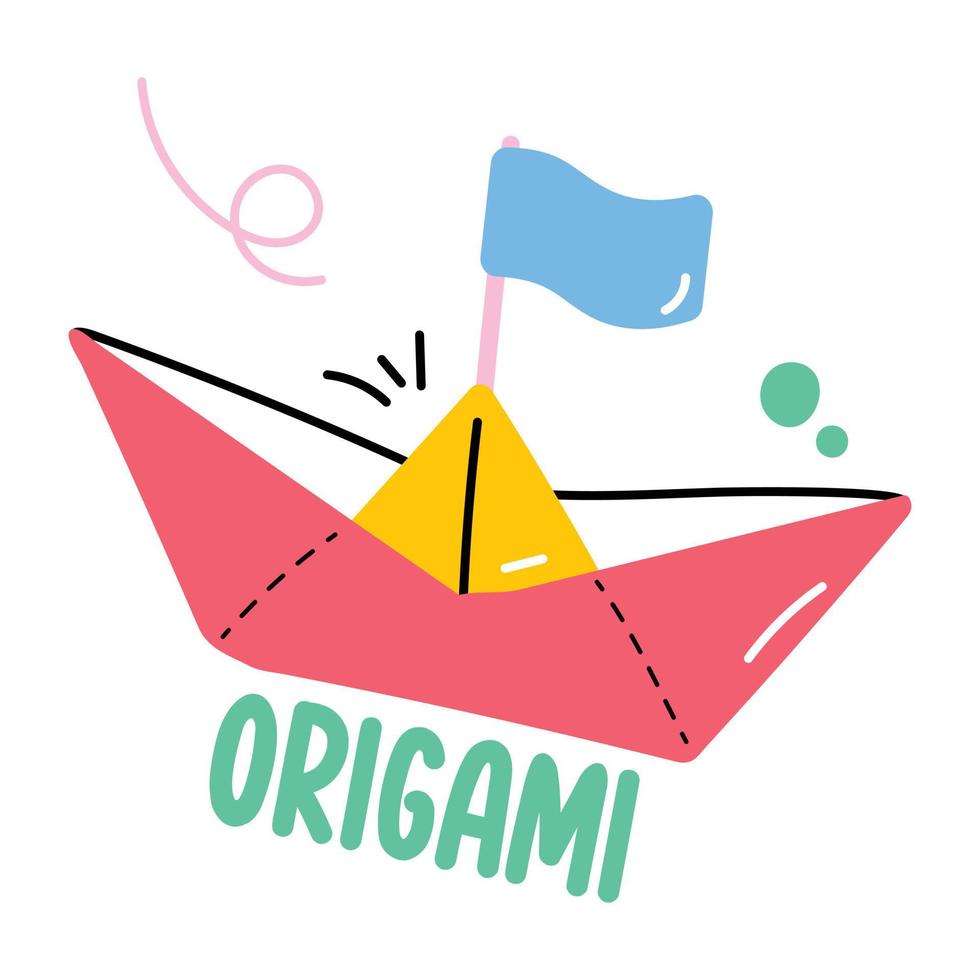 Trendy Boat Origami vector