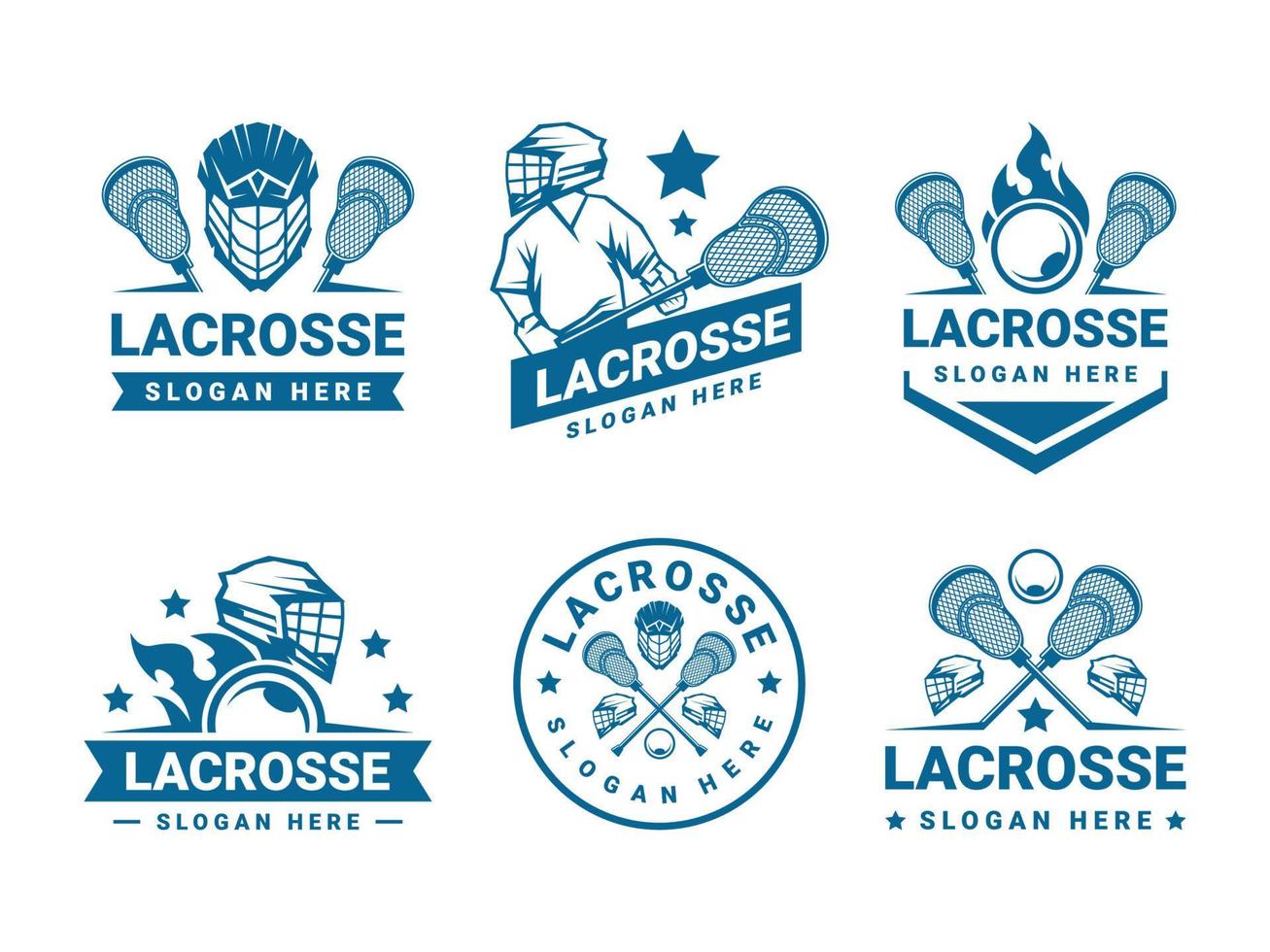 conjunto de logotipos de lacrosse vector