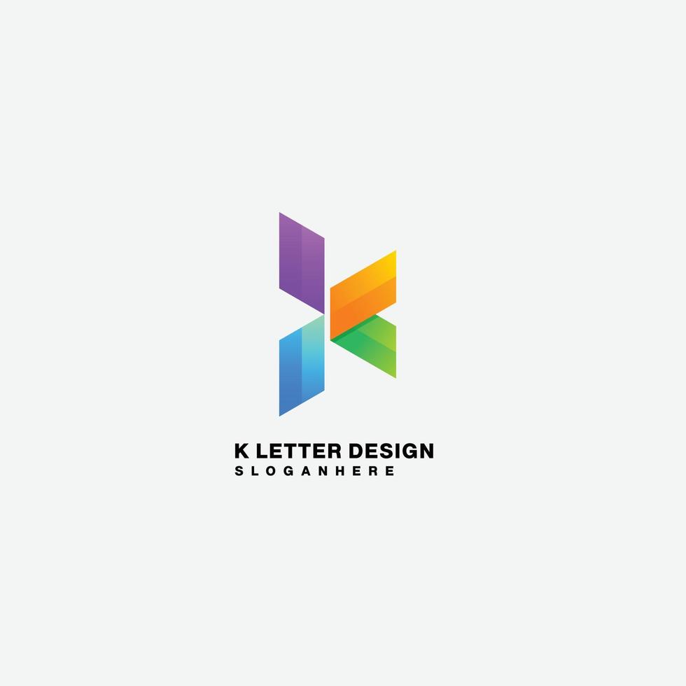 letra k diseño vector logo colorido