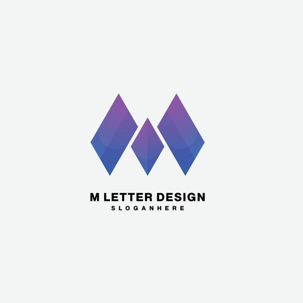 letter m logo design template illustration colorful vector