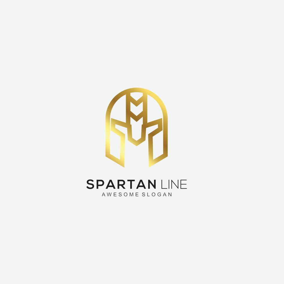 spartan with luxury line art logo design template vector