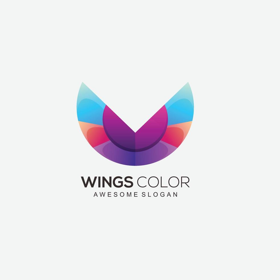 wings art logo colorful design template illustration vector