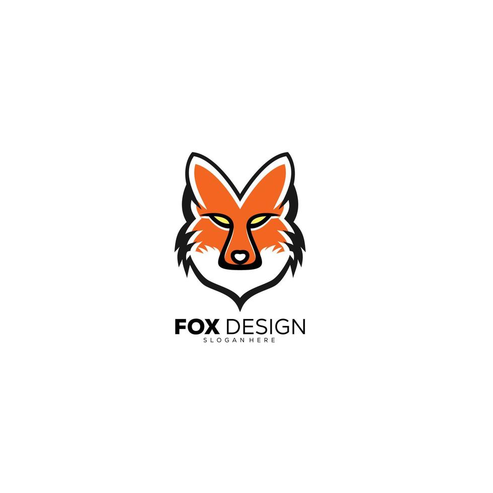 head fox logo vector design illustration