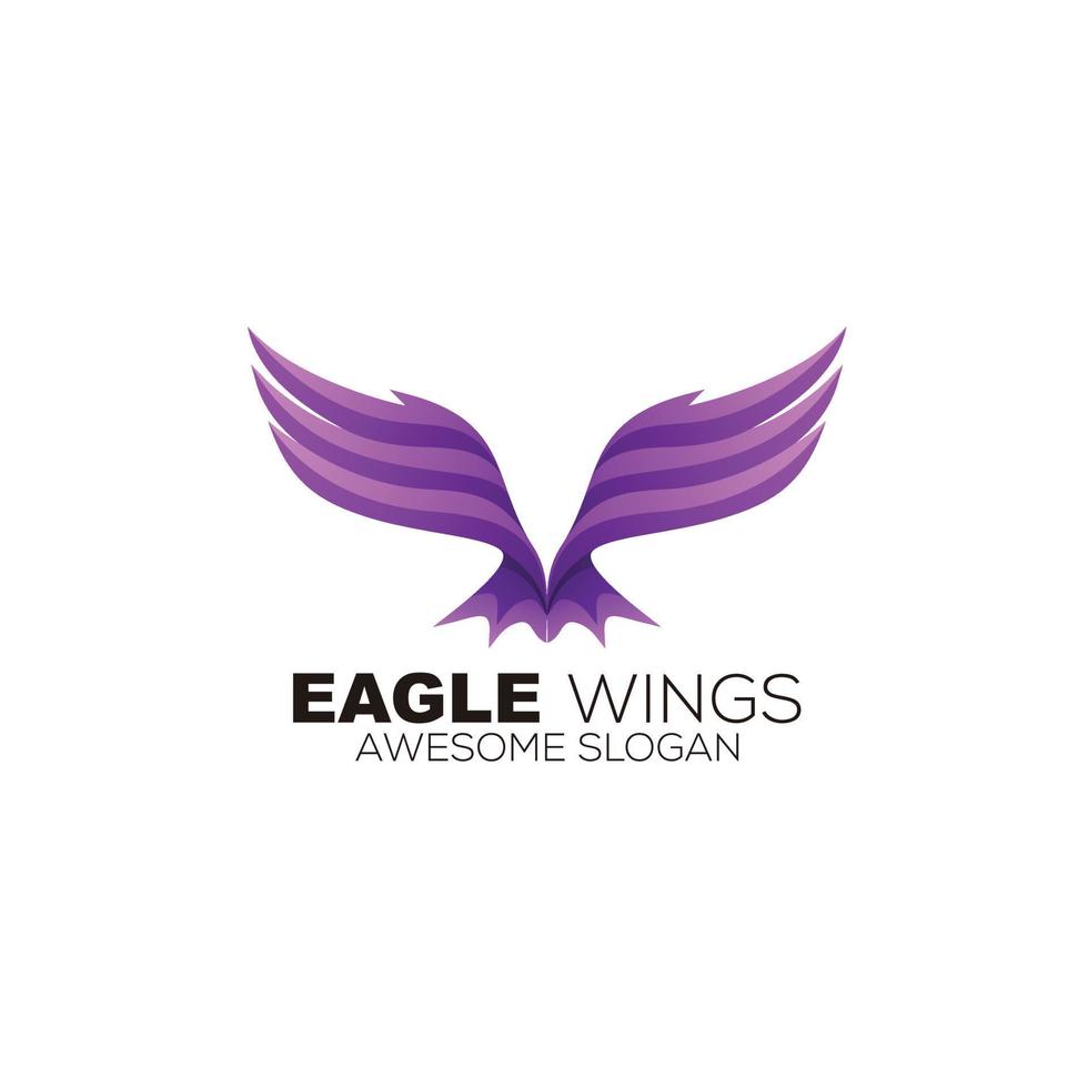 eagle wings design colorful logo gradient template vector