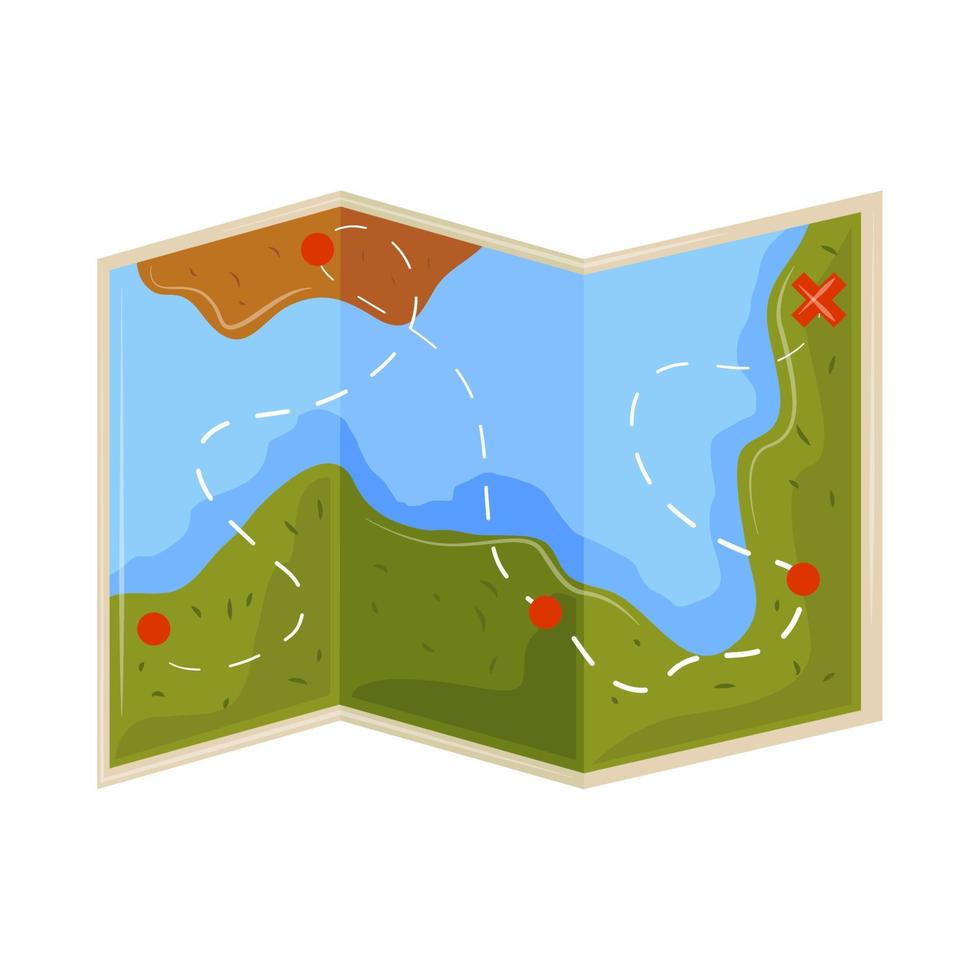 mapa de viaje con ubicación vector