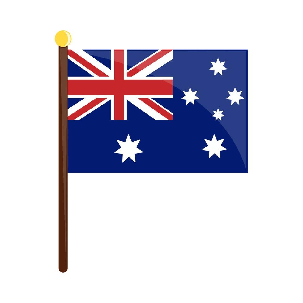 bandera de australia en el poste vector