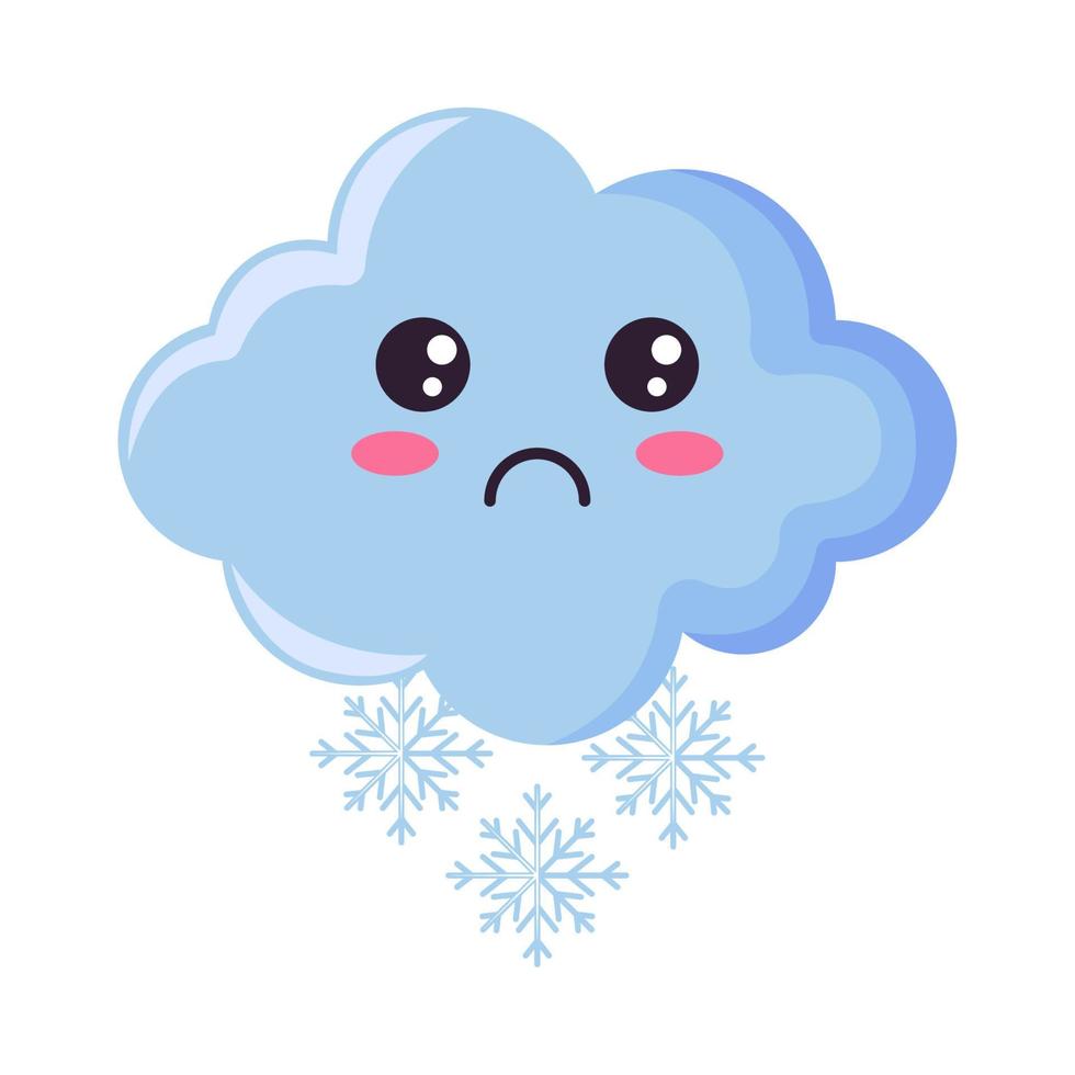 winter snow kawaii sky vector