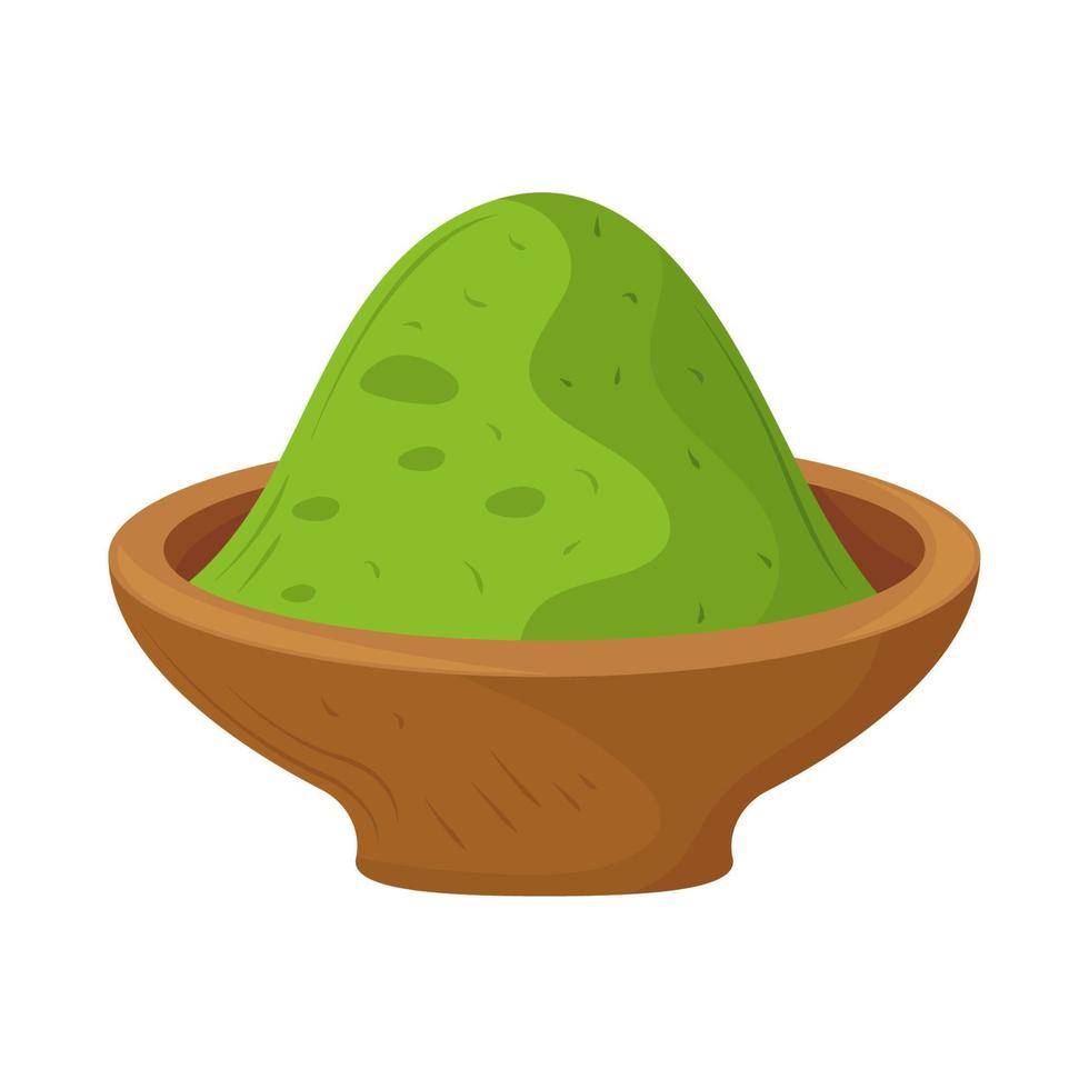 powder matcha in dish vector