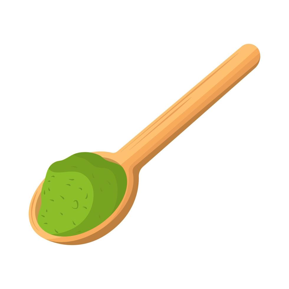 matcha en una cuchara vector