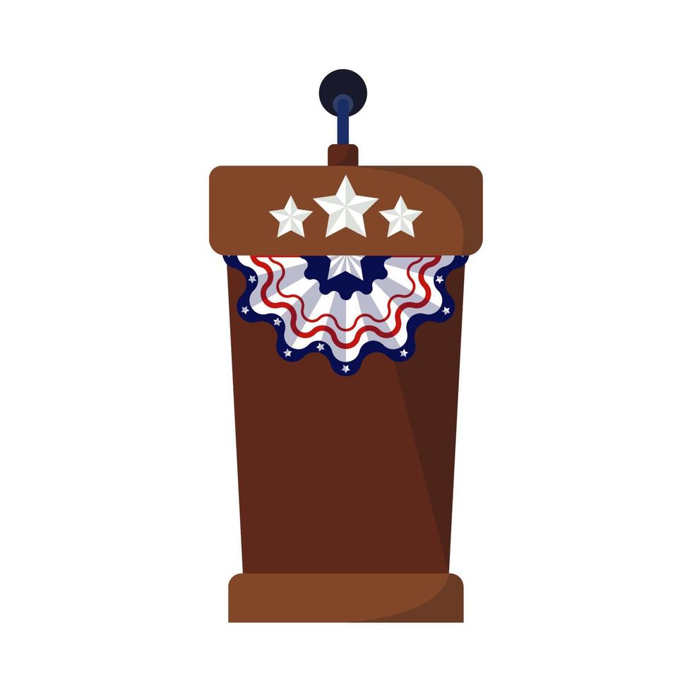 podium of president with usa flag vector