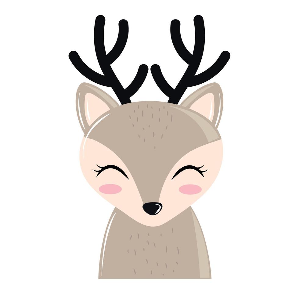 deer face cartoon vector