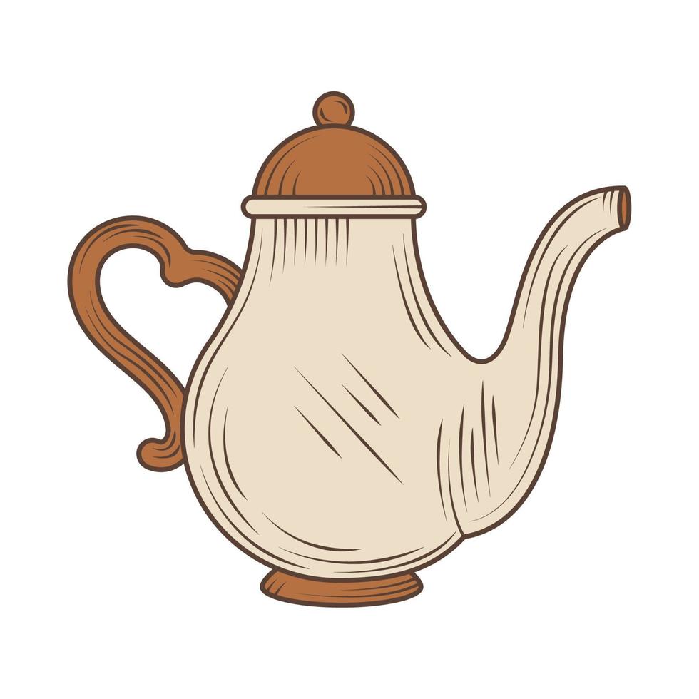 ceramic teapot icon vector