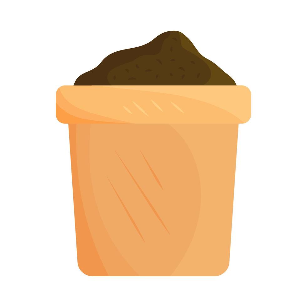 gardening pot with soil vector