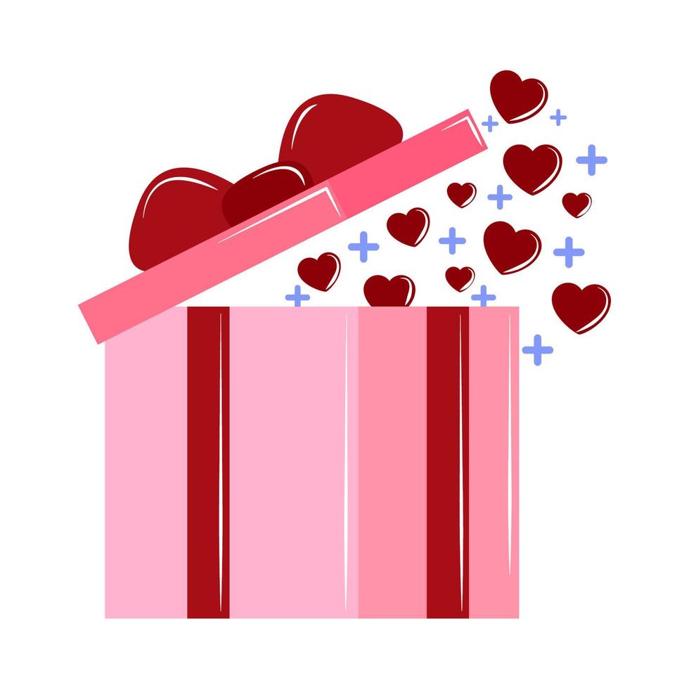 gift box with hearts vector