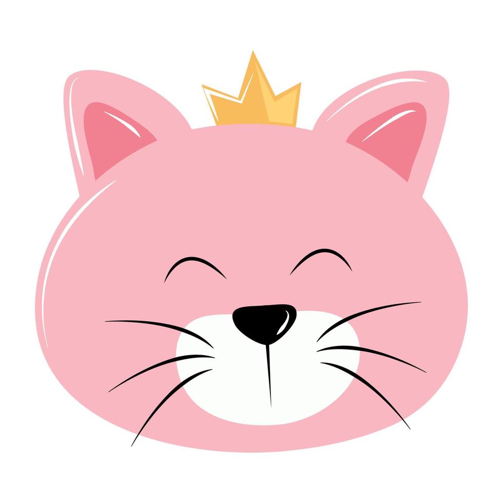 cute cat with crown vector