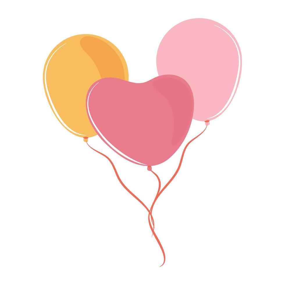 balloons party icon vector