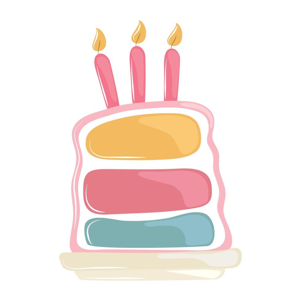 pastel de cumpleaños con velas vector