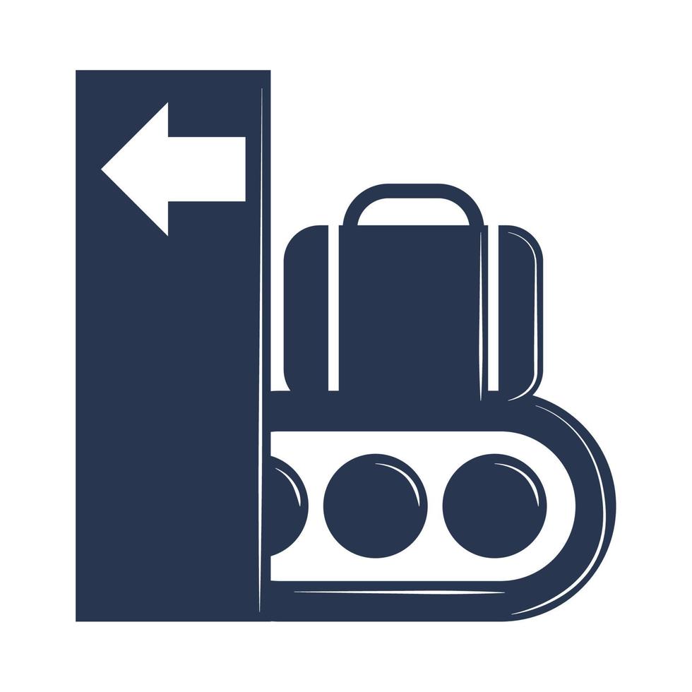 airport conveyor with bag vector