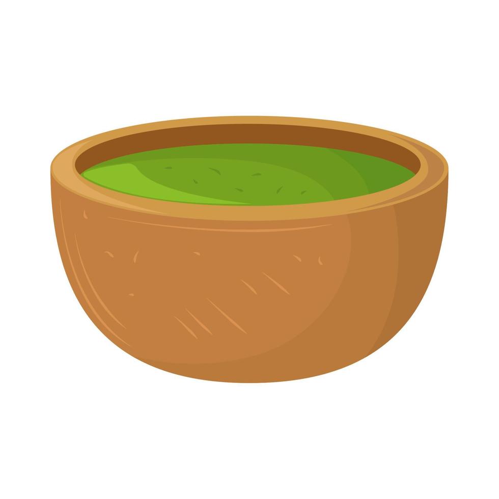 matcha tea in bowl vector