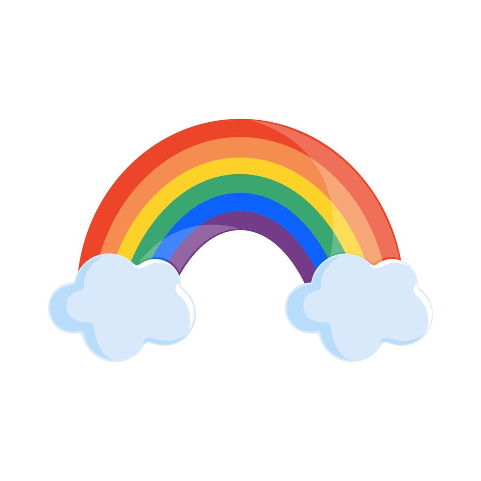 rainbow and clouds vector