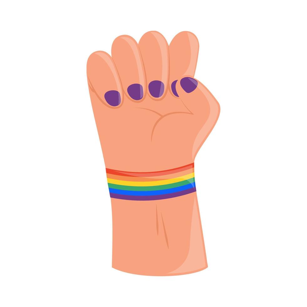 mano lgbt con pulsera vector