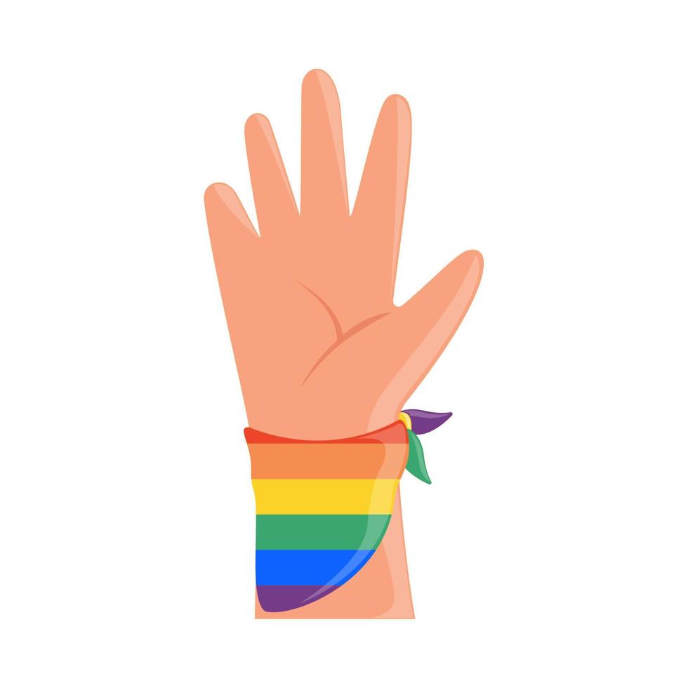 mano con pulsera lgbt vector