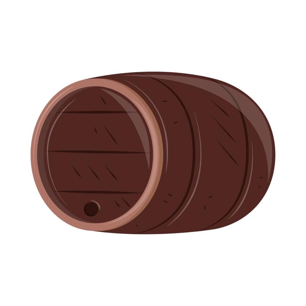 wooden barrel wine vector