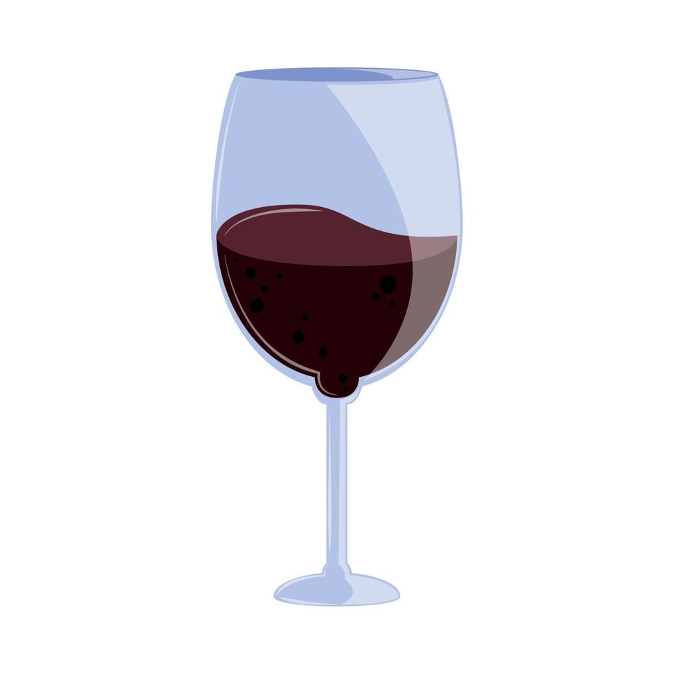 wine glass flat icon vector