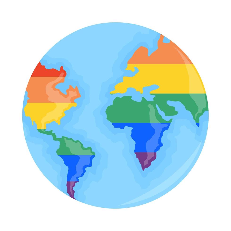 world with lgbt flag vector