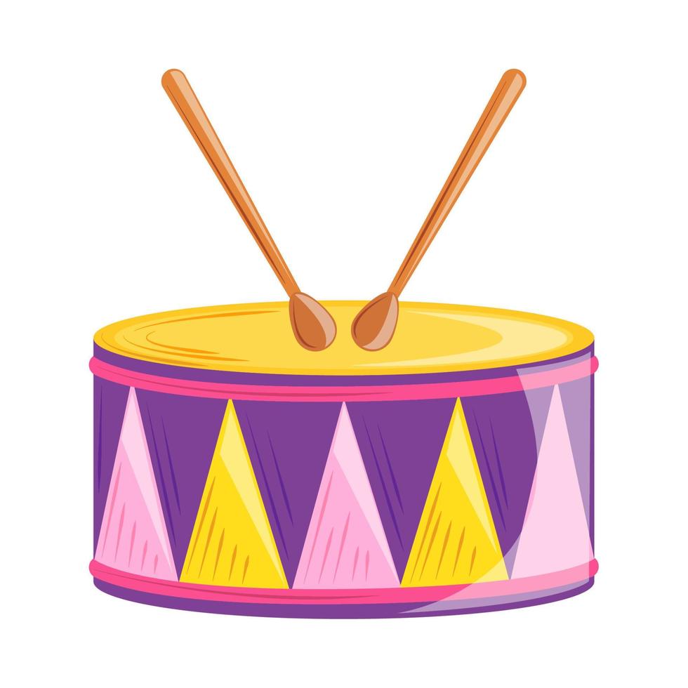 drum with drumsticks vector