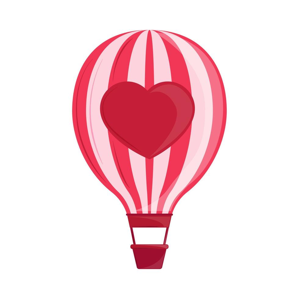 día de san valentín en globo aerostático vector