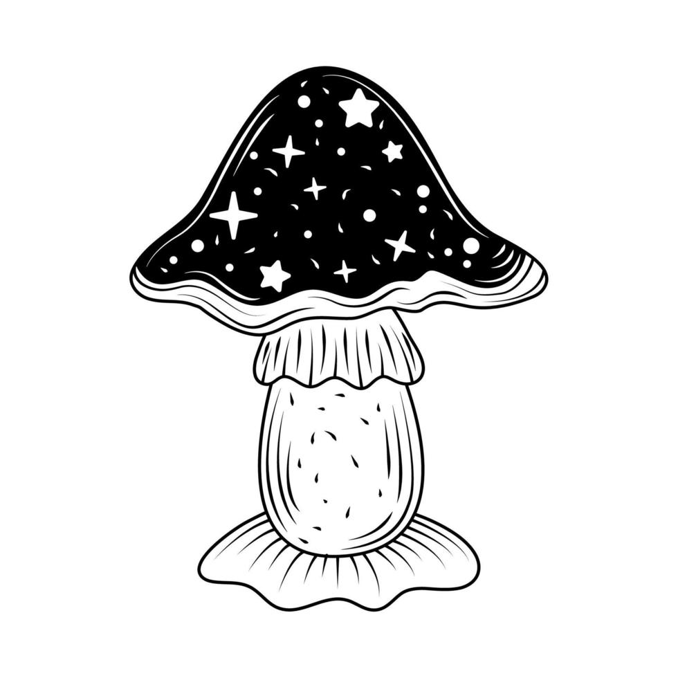 mushroom surreal astrology vector