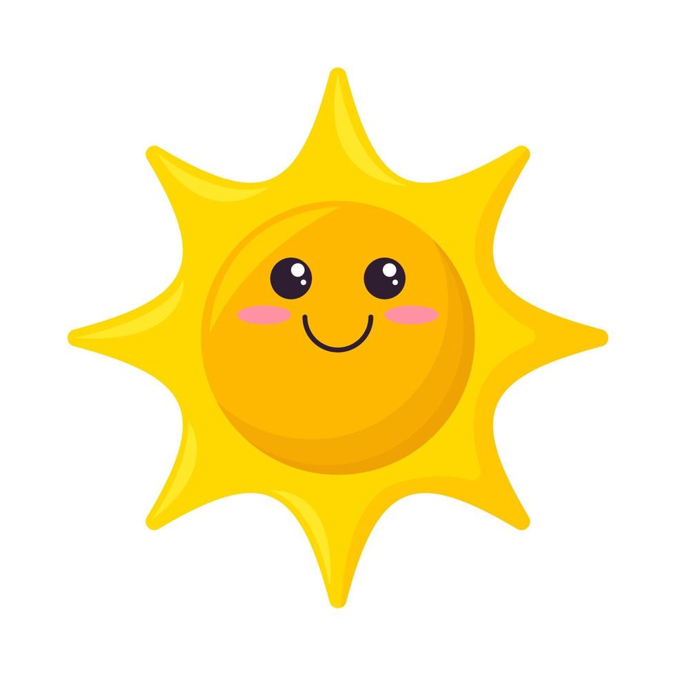 sun kawaii sky vector