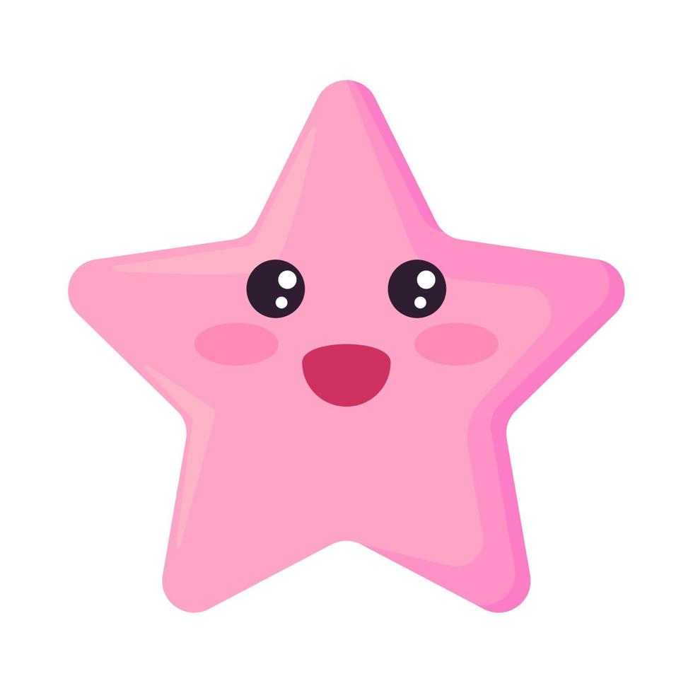 estrella kawaii cielo vector