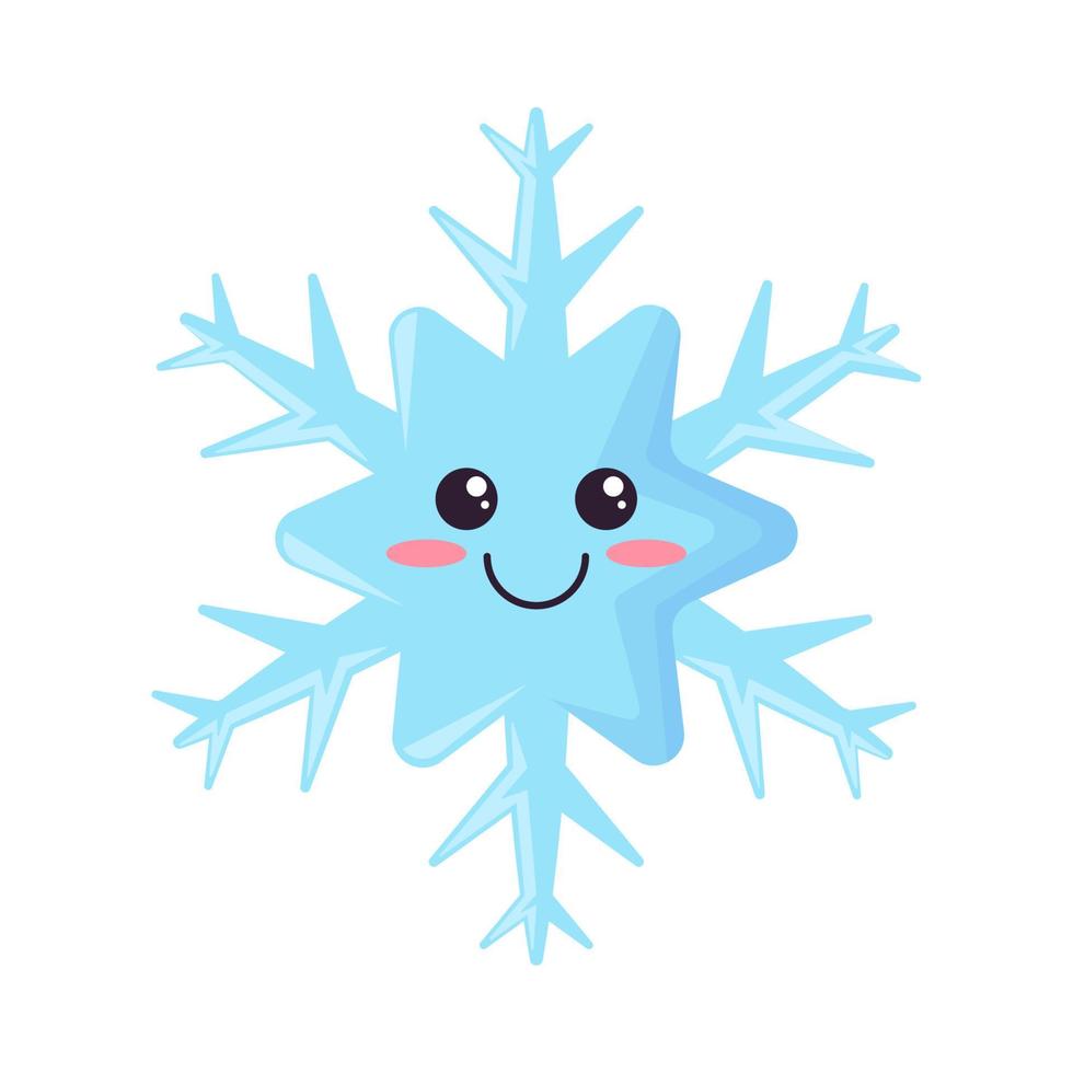 snowflake kawaii sky vector