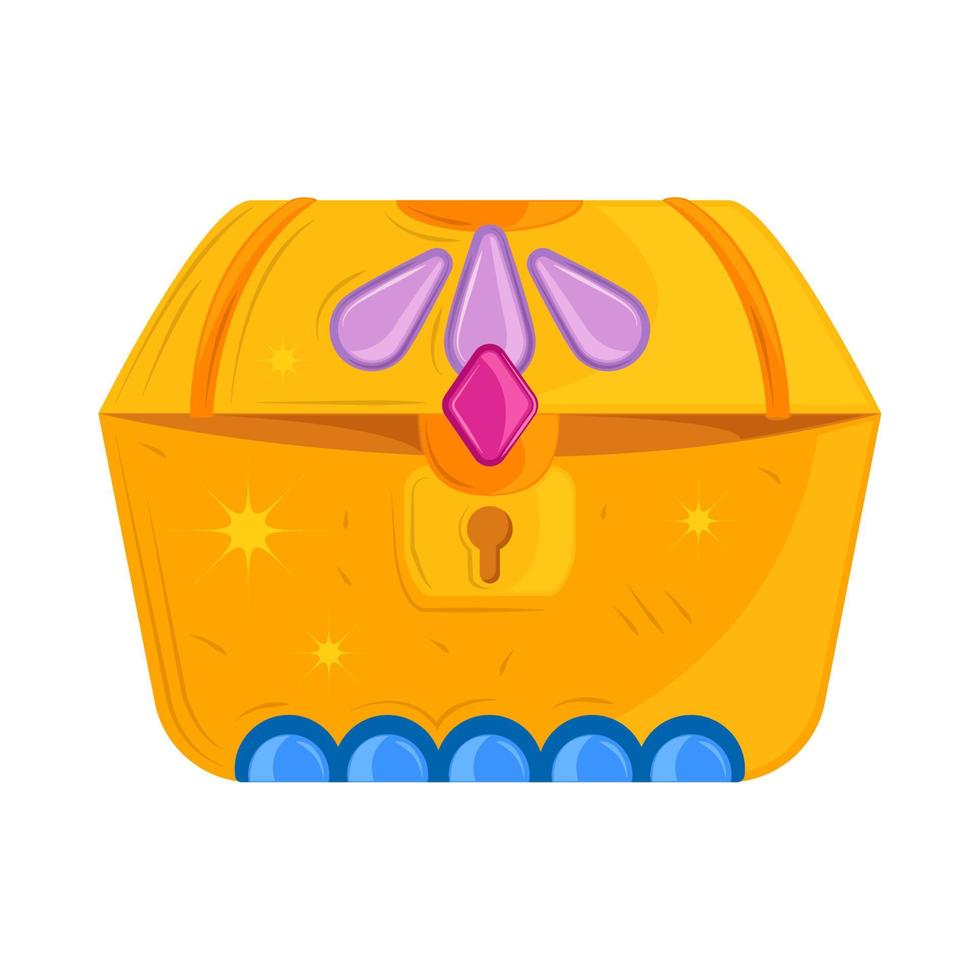 golden chest with gems vector