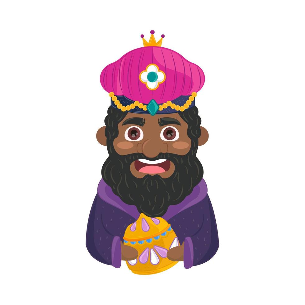wise king balthazar with gift vector