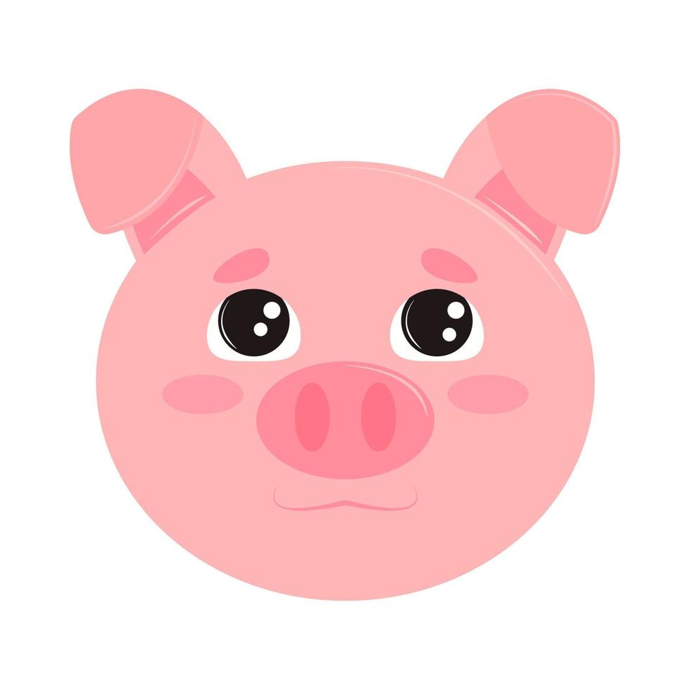 cute pig face vector