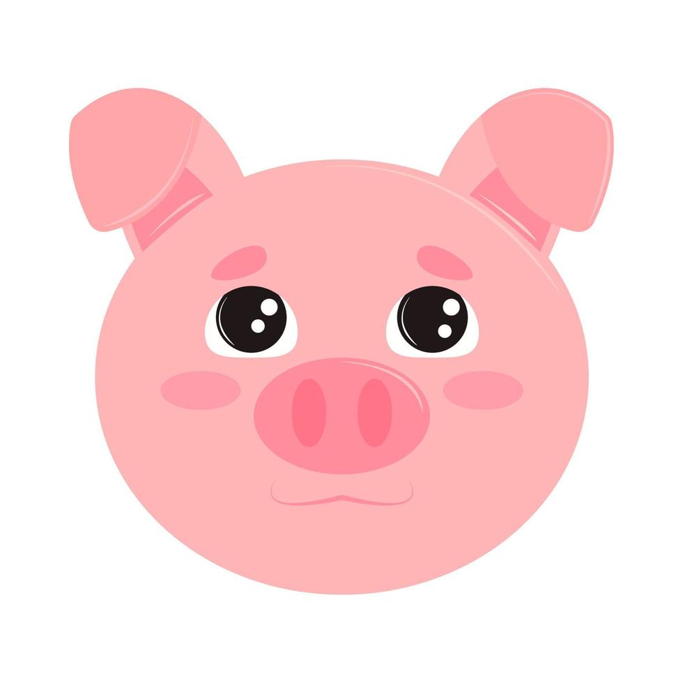 cute pig face vector