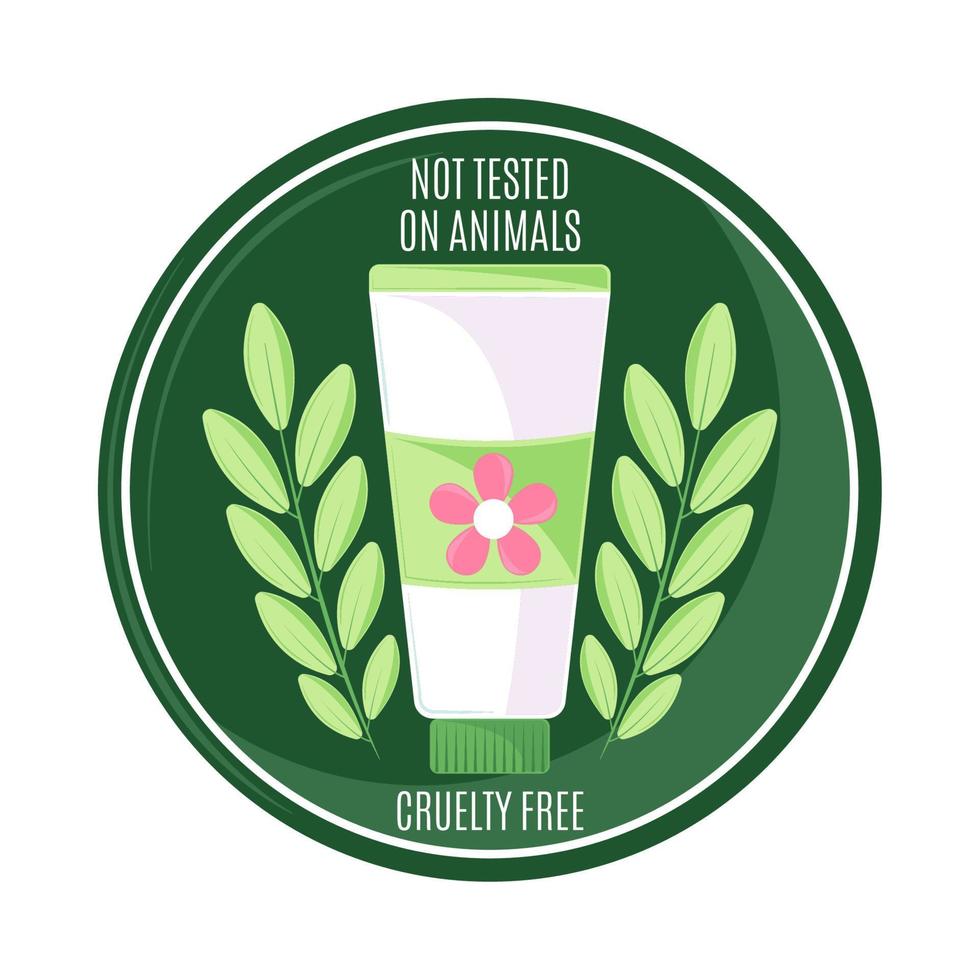 cruelty free cosmetics label vector