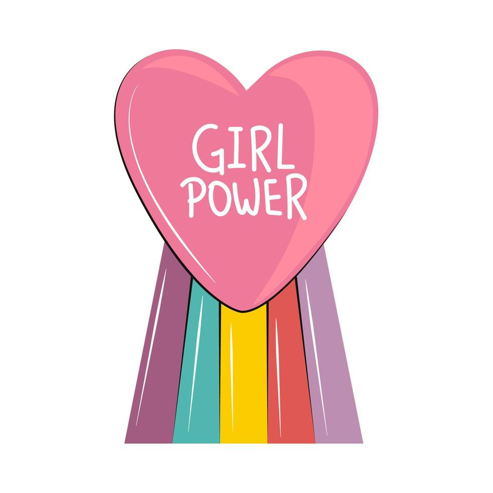 girl power heart vector