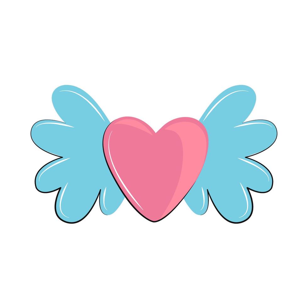 heart with wings vector