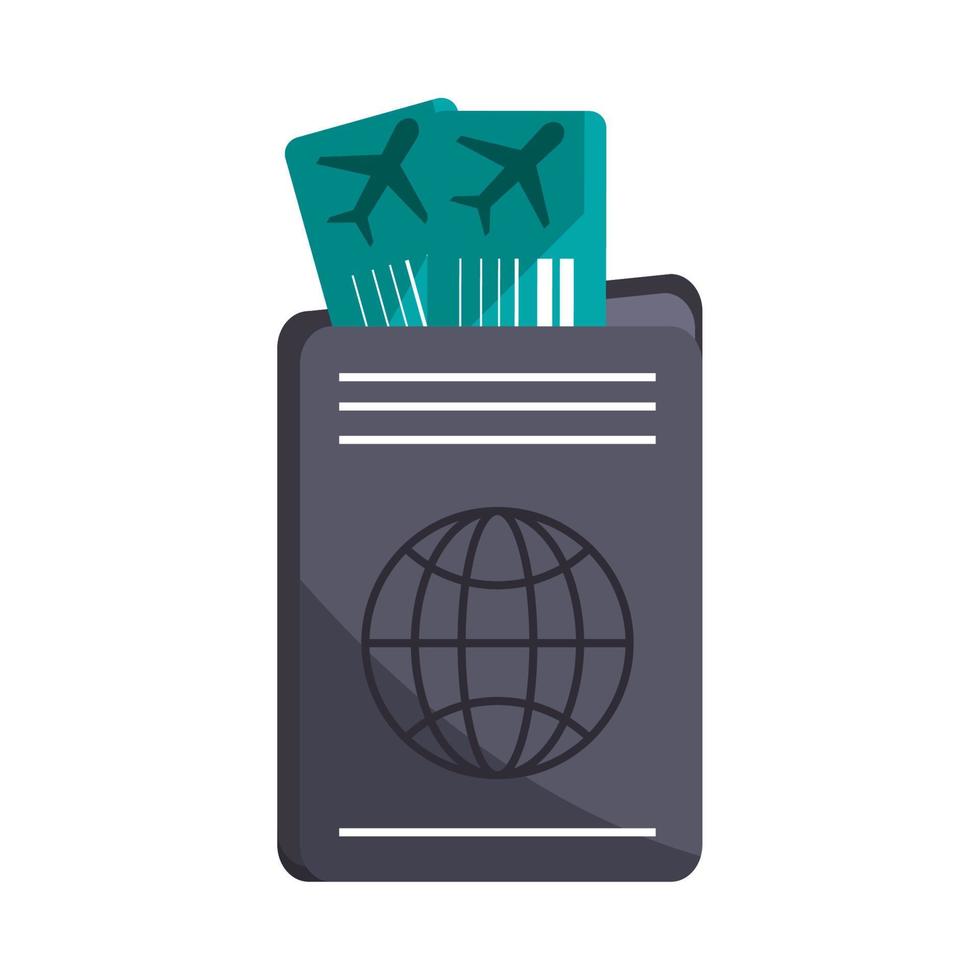 airline tickets and passport vector