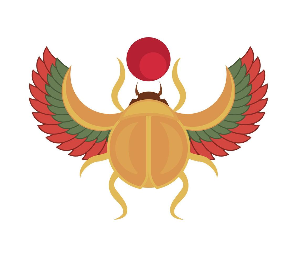 Egyptian scarab icon vector