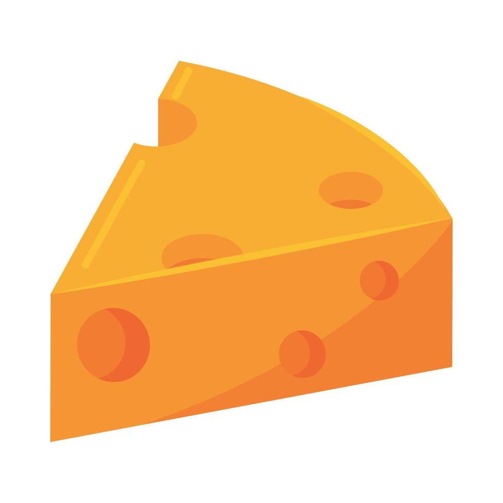 rebanada de queso isométrica vector