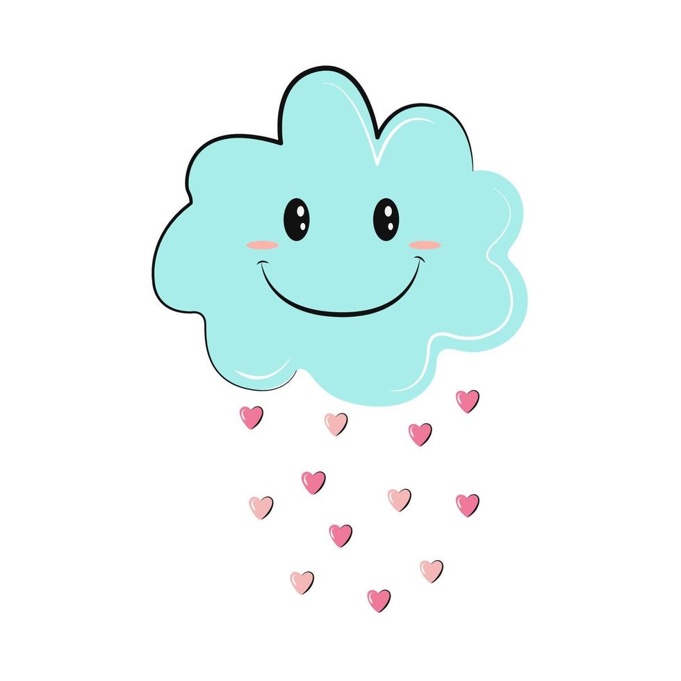 rainy cloud lovely vector