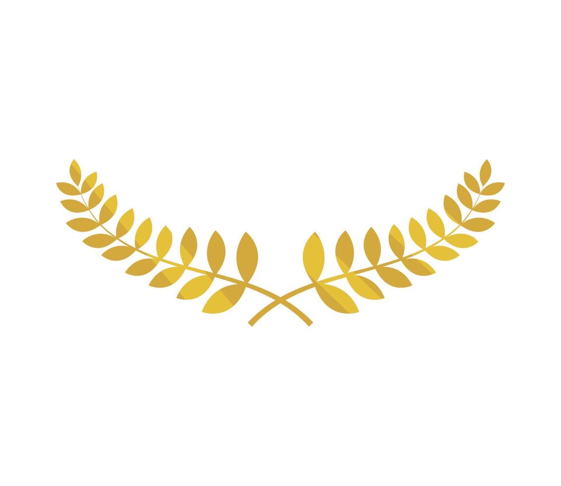 emblema de laurel dorado vector