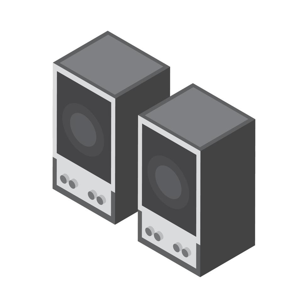 isometric musical speakers vector