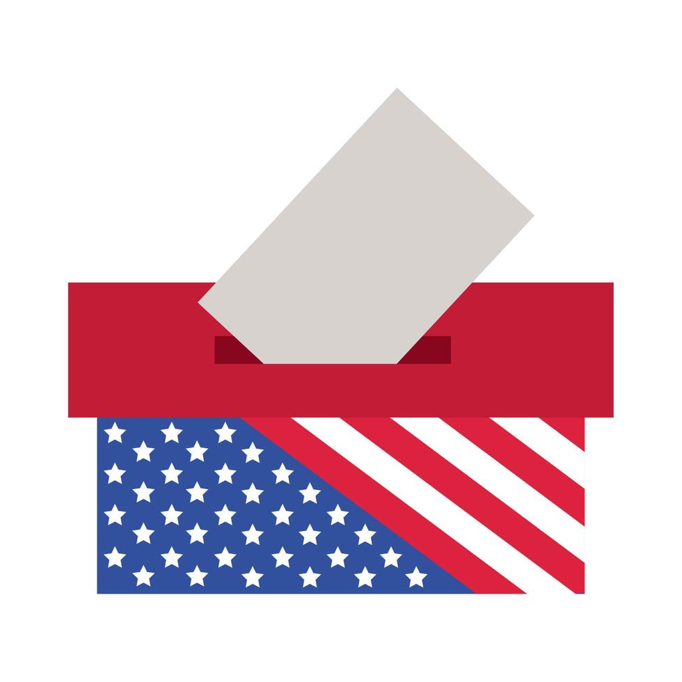 US flag in vote box vector