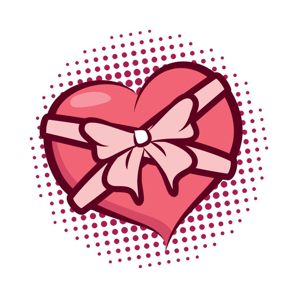 gift heart valentines day vector